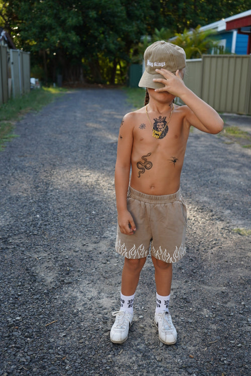 HERITAGE FLAME SHORTS - STONE